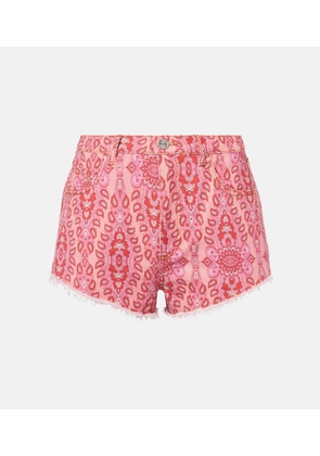 Etro Printed denim shorts