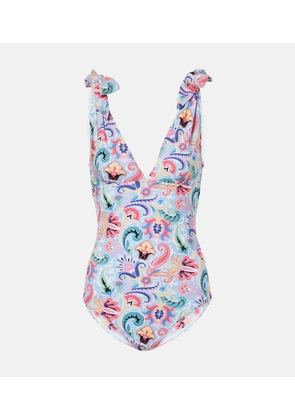 Etro Printed bow-detail swimsuit