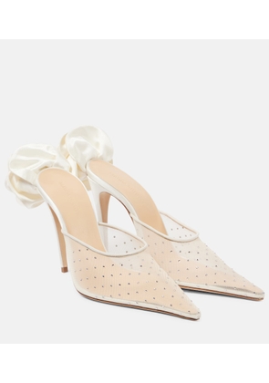 Magda Butrym Floral-applique embellished mesh mules