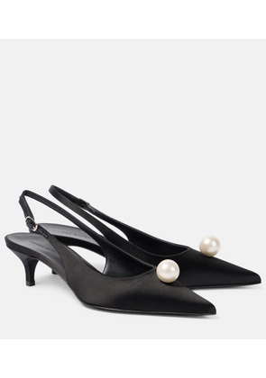 Magda Butrym Embellished satin slingback pumps