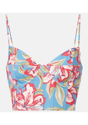 Polo Ralph Lauren Floral cropped cotton bustier top