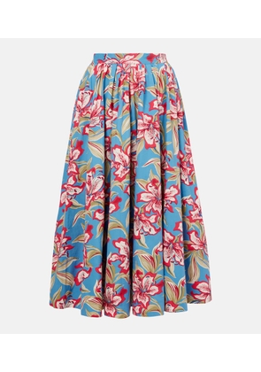 Polo Ralph Lauren Floral gathered cotton midi skirt