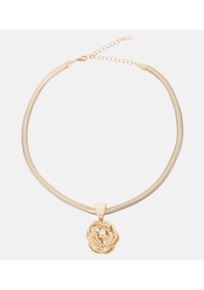 Magda Butrym Floral crystal-embellished pendant necklace
