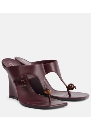 Etro 90 leather wedge sandals