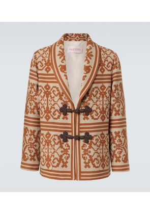 Valentino Cotton and linen jacquard cardigan