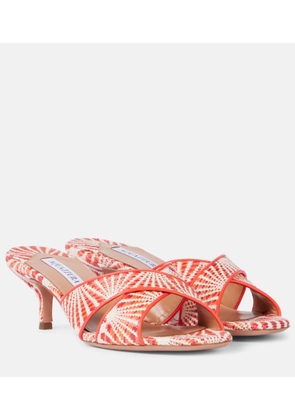 Aquazzura Divine 50 leather-trimmed mules