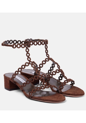 Aquazzura Infinity Chain 35 suede sandals