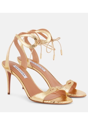 Aquazzura Tessa 85 snake-effect leather sandals