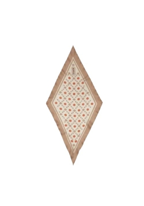 Coach Womens Tea Rose Print Silk Diamond Scarf - Taupe