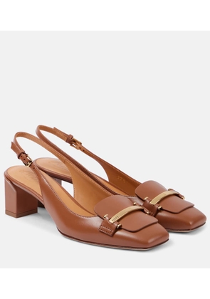 Tod's 50 leather slingback pumps