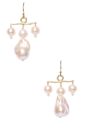 CHAN LUU Caroline Earrings in White Pearl - White. Size all.