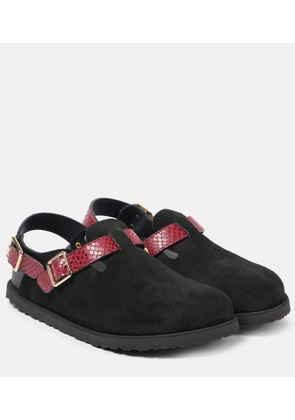 Birkenstock 1774 Tokio snake-effect suede clogs