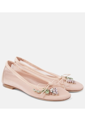 Simone Rocha Bow-detail embellished ballet flats