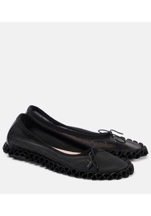 Simone Rocha Ruffled mesh ballet flats