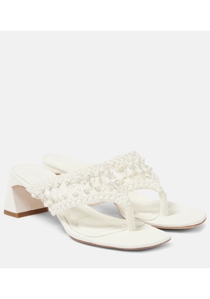 Simkhai Alia woven leather platform thong sandals