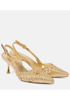 Simkhai Dylan metallic leather slingback pumps