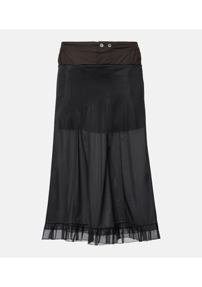 Maison Margiela Semi-sheer midi skirt