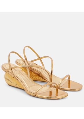 Simkhai Bridget metallic leather wedges