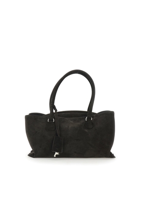 Osoi Shell Brot Brown Shopper With Two Handles And Key Pendant In Suede