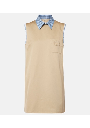 Miu Miu Logo cotton minidress