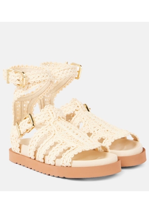 Zimmermann Goldie raffia gladiator sandals