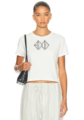 BODE Diamond Monogram Tee in Cream - Cream. Size S (also in XS).