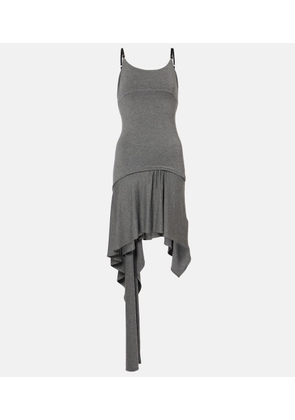The Attico Asymmetric jersey minidress