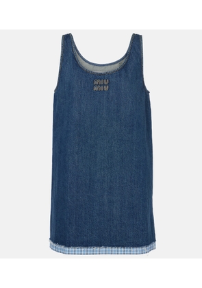 Miu Miu Logo denim minidress