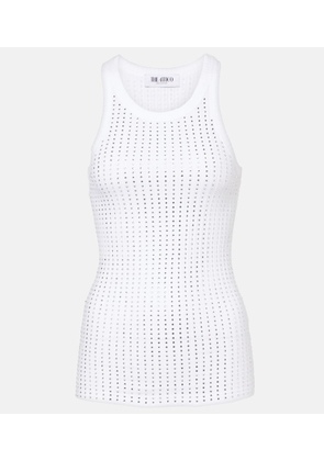 The Attico Embellished cotton jersey top