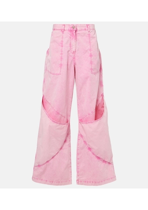 The Attico Mid-rise cotton canvas wide-leg pants