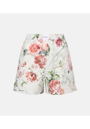 The Attico Floral cotton poplin shorts