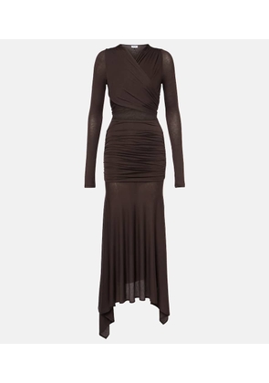 The Attico Sheer embroidered tulle midi dress