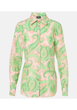 Etro Printed cotton and silk shirt