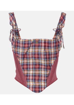 Vivienne Westwood Puppy tartan linen and cotton corset