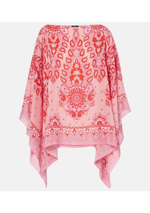 Etro Printed silk poncho