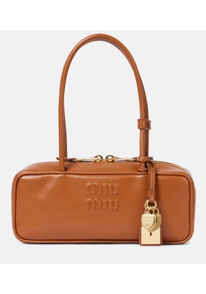 Miu Miu Beau logo embossed leather tote bag