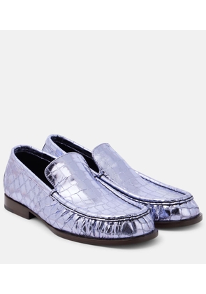 Dries Van Noten Croc-effect leather loafers
