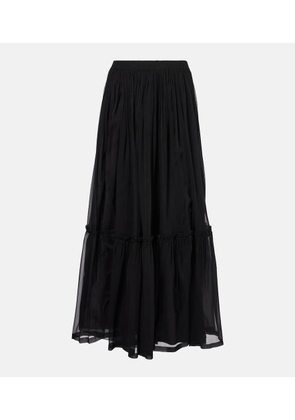 Saint Laurent Ruffled silk maxi skirt