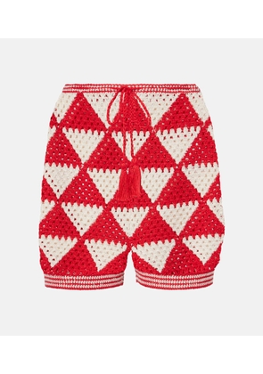 Anna Kosturova Malia crochet high-rise cotton shorts