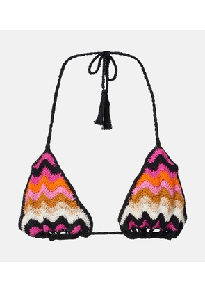 Anna Kosturova Striped cotton bikini top