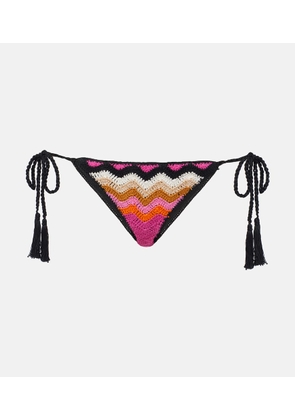 Anna Kosturova Striped cotton bikini bottoms
