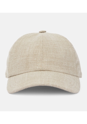 The Row Caspian silk, linen, and wool baseball cap