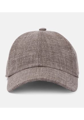 The Row Caspian silk, linen, and wool baseball cap