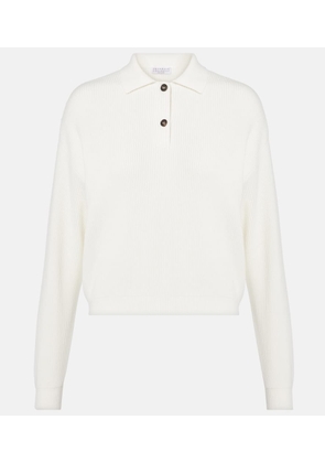 Brunello Cucinelli Ribbed-knit cotton polo sweater