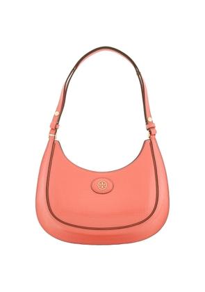 Tory Burch Coral Crush Robinson Embossed Leather Crescent Bag