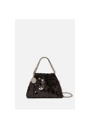 Stella Mccartney Falabella Mini Drawstring Bag Pixel Snake Sequins Embroidery