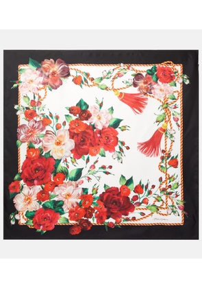 Dolce&Gabbana Floral silk twill scarf