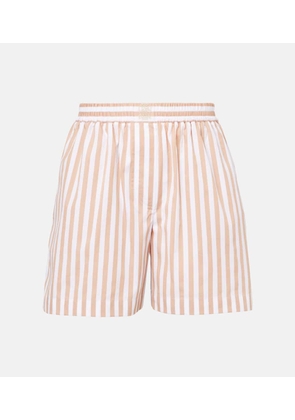 Brunello Cucinelli Striped cotton and silk Bermuda shorts