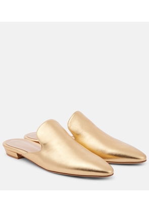 Gianvito Rossi Raja metallic leather mules