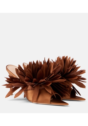 Gianvito Rossi Daniah 85 applique crepe satin mules